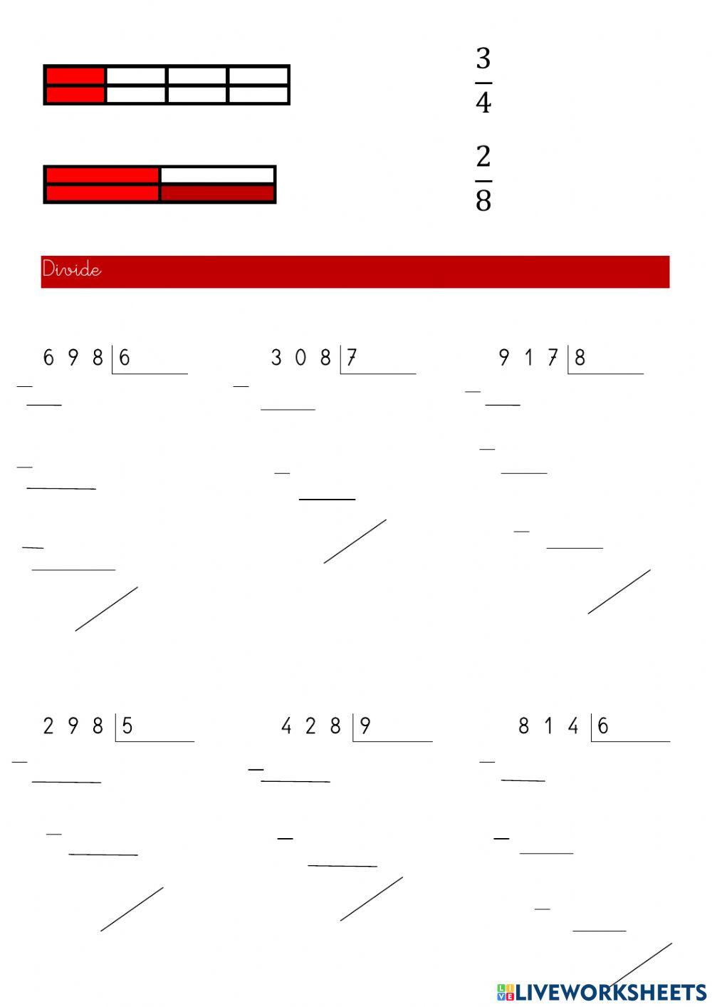 Fracciones y divisiones
