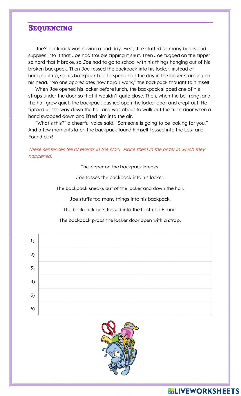 Sequencing events Sequencing events