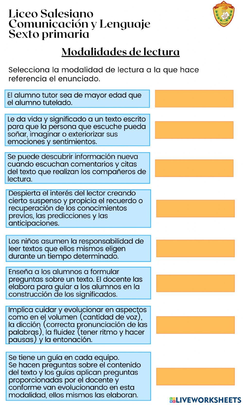 Modalidades de lectura