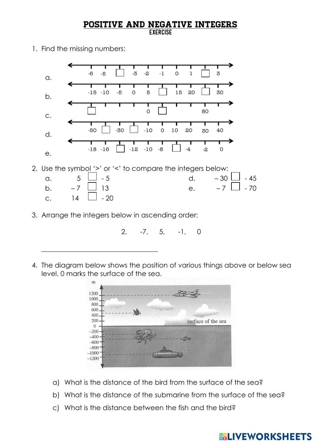 Positive and Negative Integers