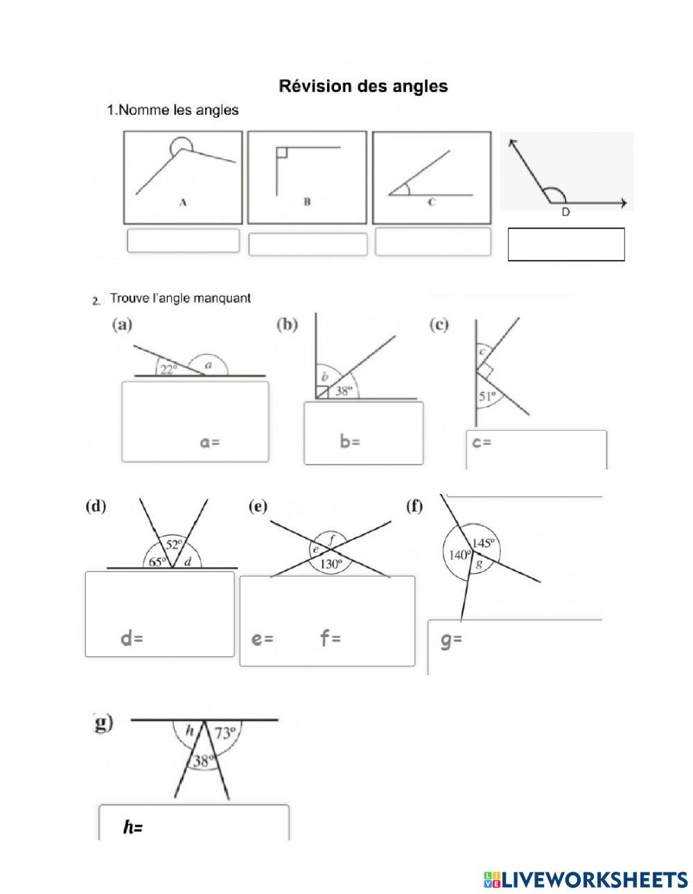 Révision des angles