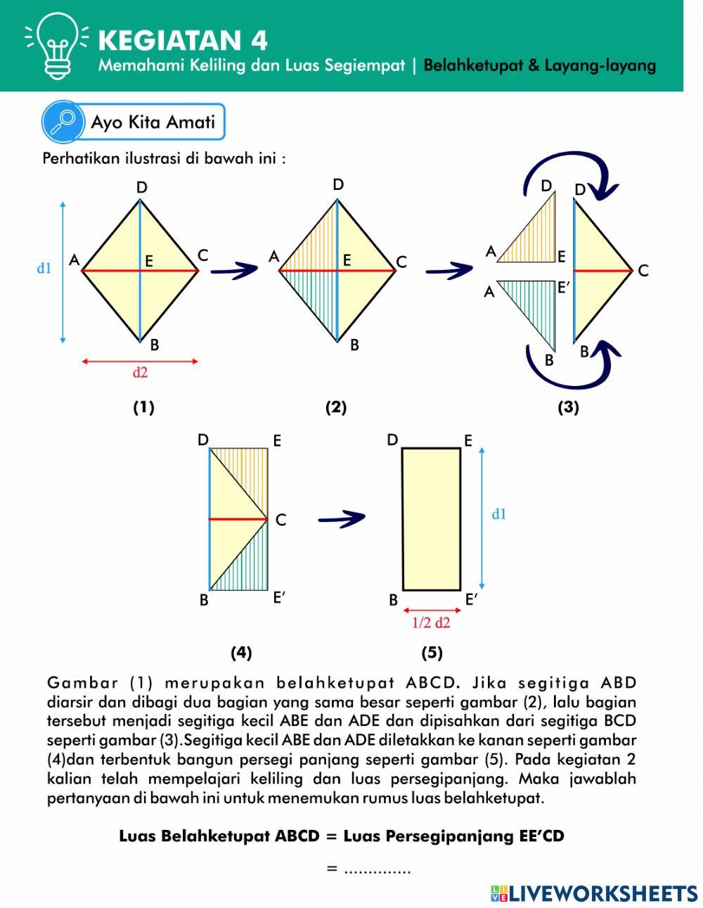 Belah Ketupat (Luas & Keliling)