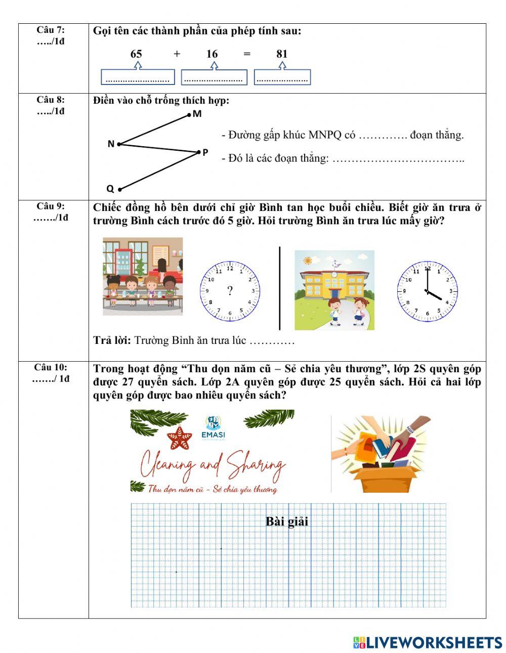 KIỂM TRA TOÁN HK1