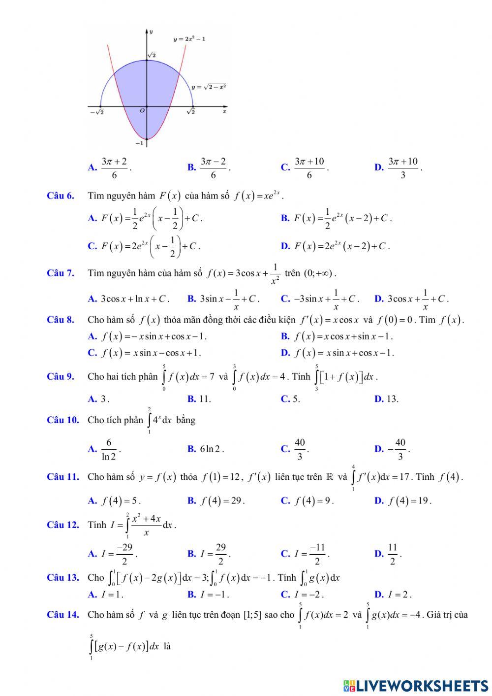 Luyện tập tích phân VD- P1