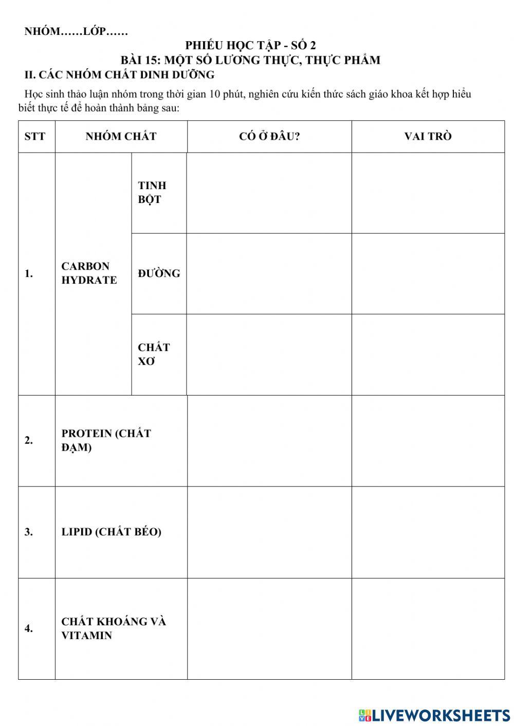 Lương thực thực phẩm tiết 2