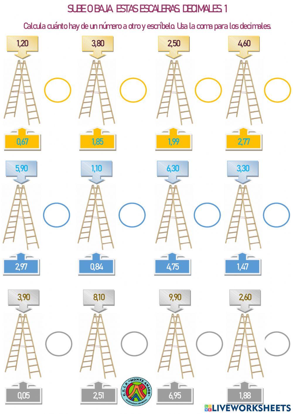 Escalera ascendente con decimales 1