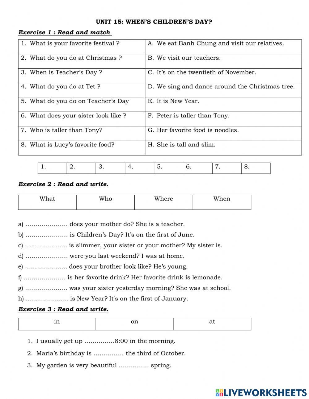 When's Children's Day?