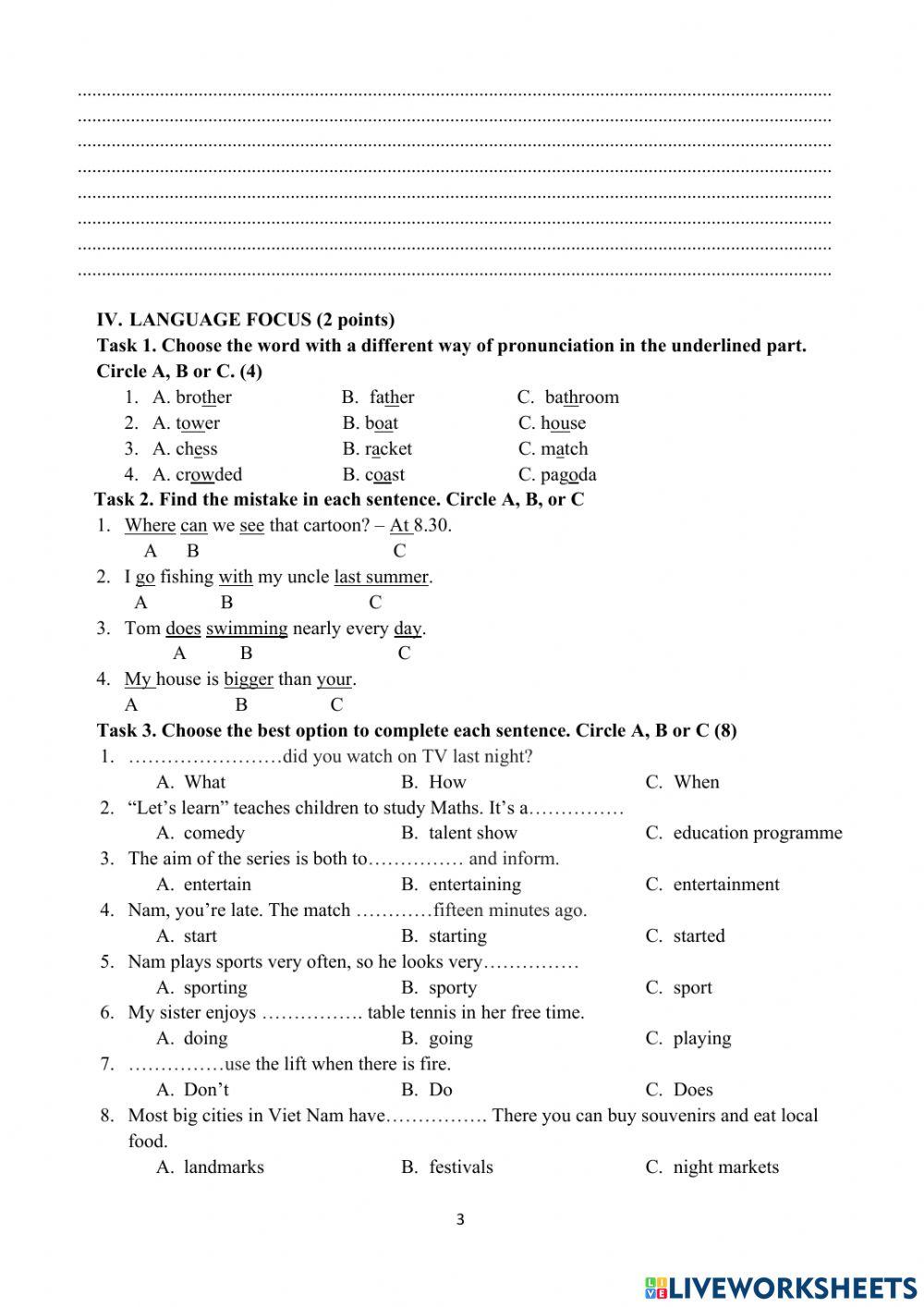 Midterm Test - Grade 6 (2)