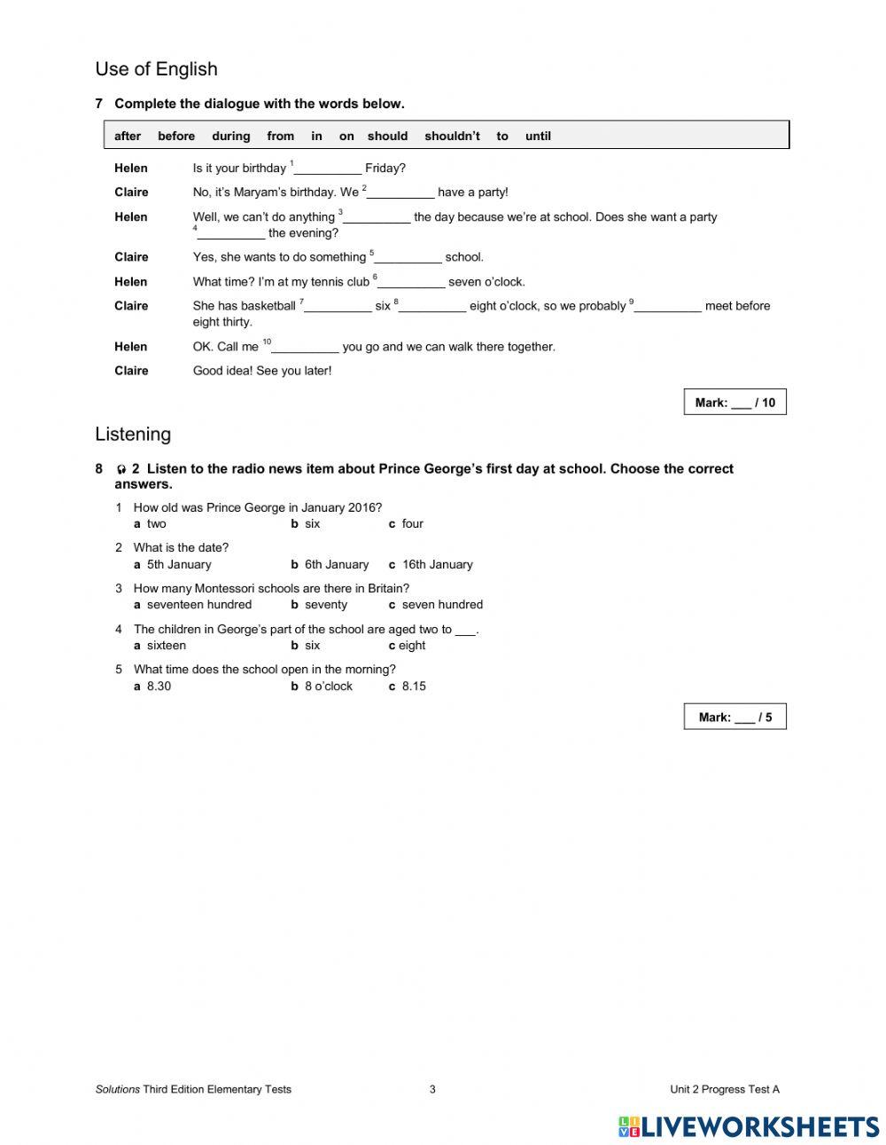Sol3rd-ELEMENTARY-progress test 2A