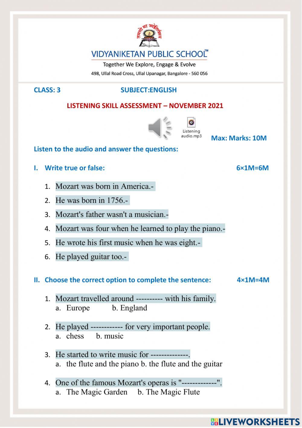 English - Listening skill