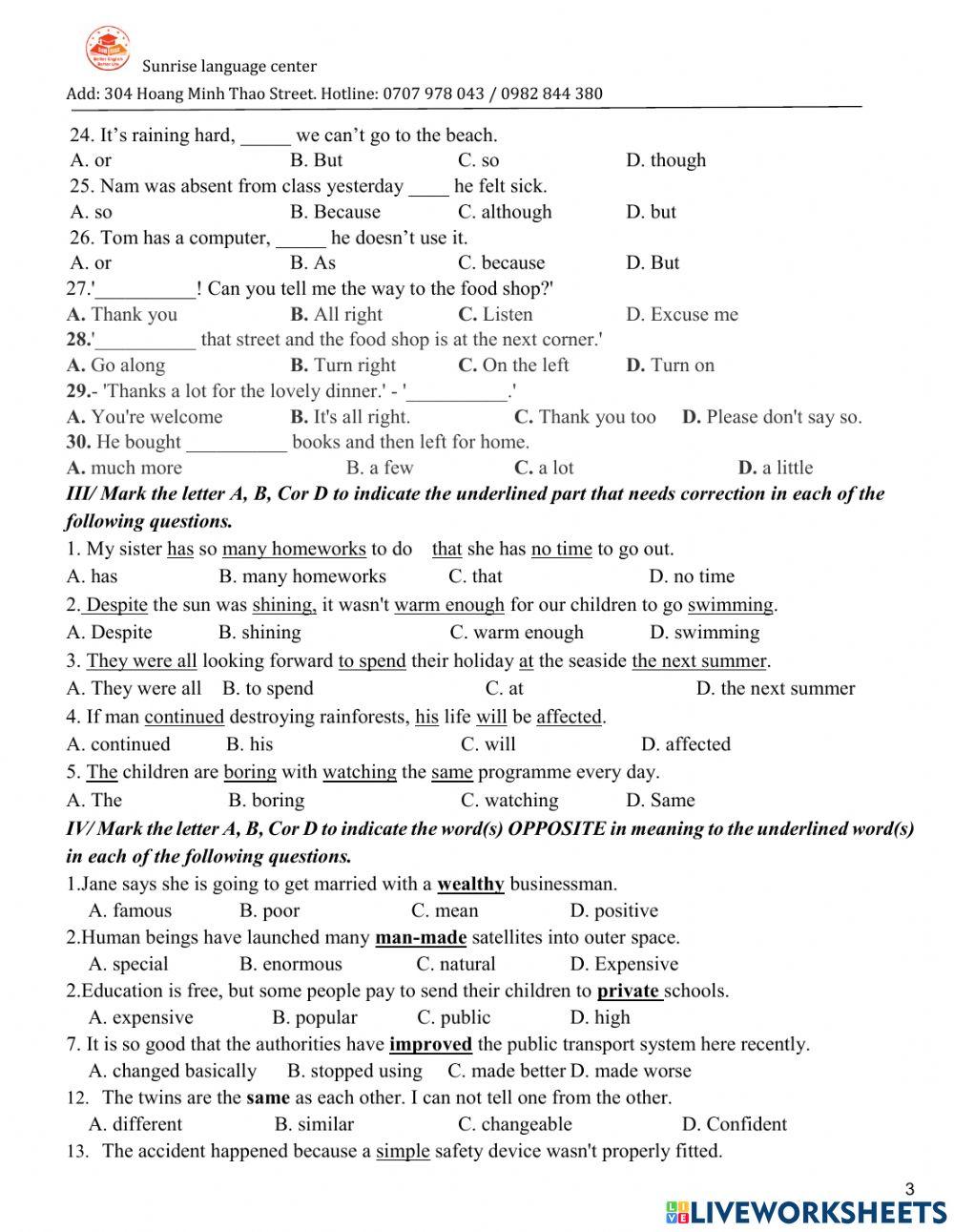 Middle second term test