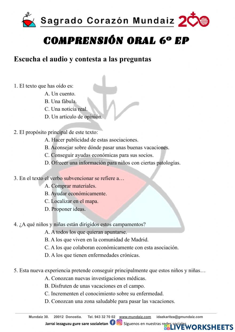 Comprensión oral LH6