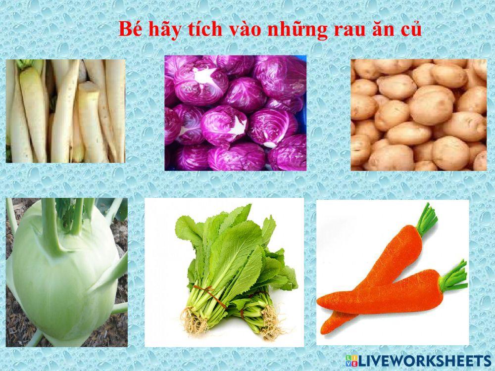 Trò chơi: khám phá một số loại rau