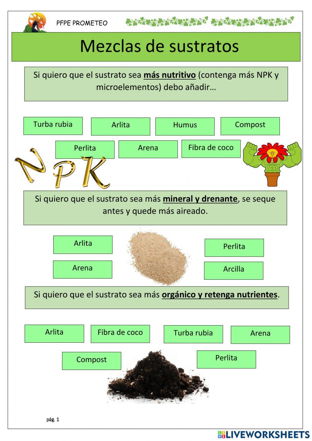 MEzclas de sustratos