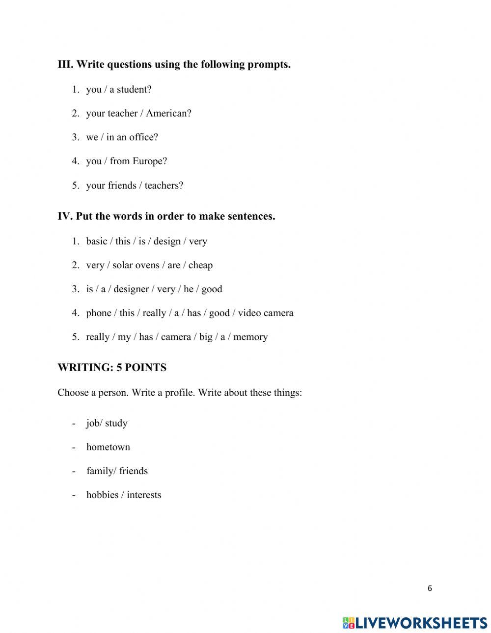 IELTS BEGINNER MIDTERM TEST