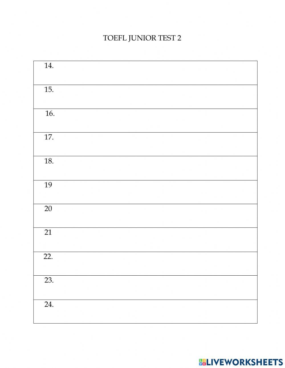 Toefl Junior grammar