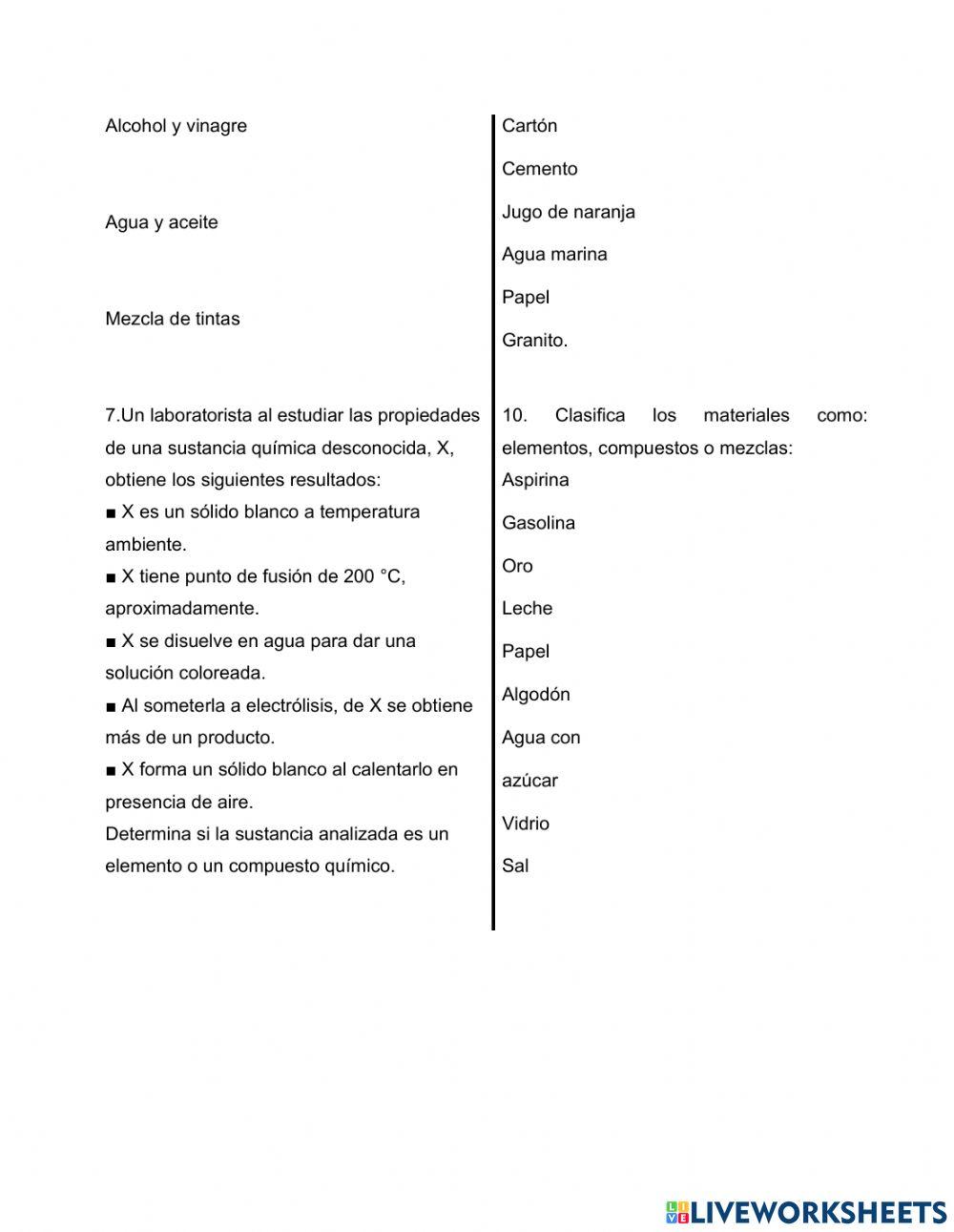 Actividades 4 Clasificación De la Materia..