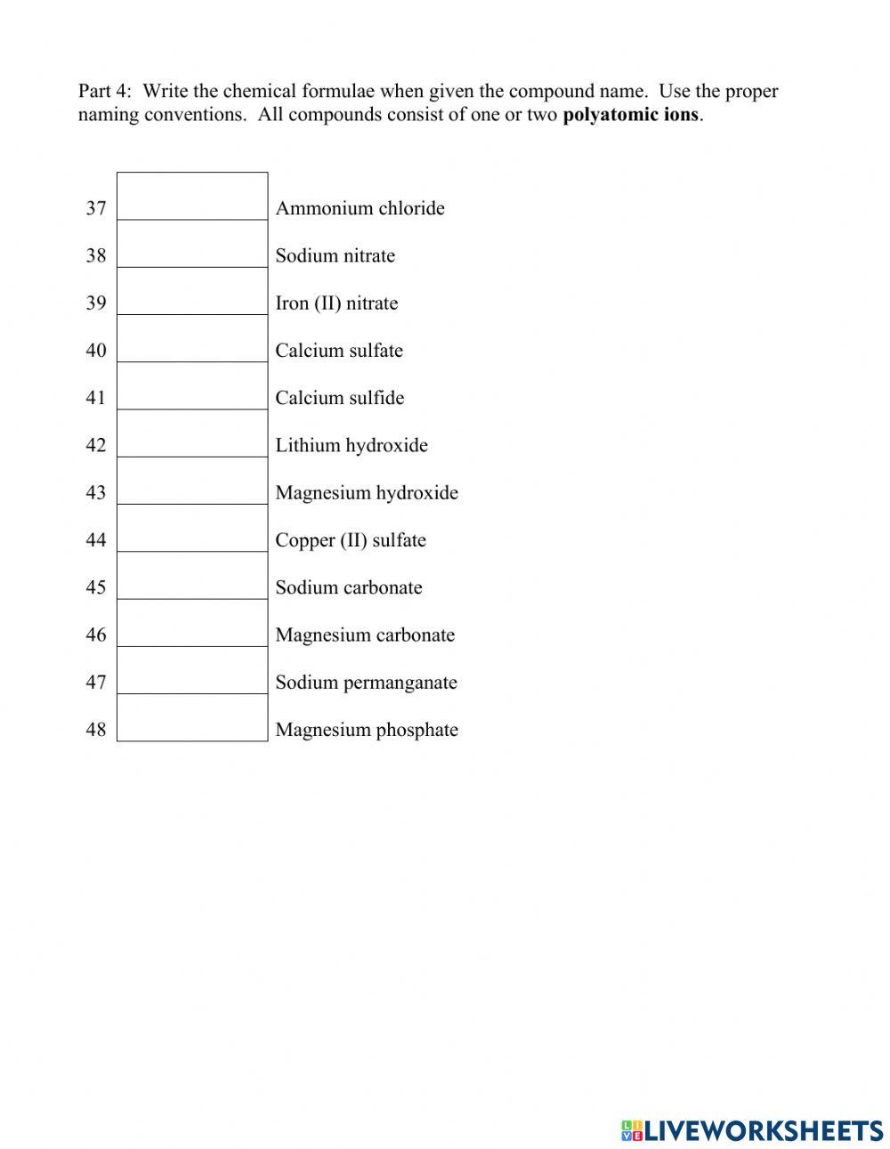 Naming Ionic Compounds