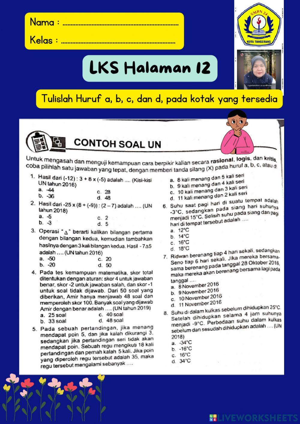 Latihan UN (Bilangan Bulat)