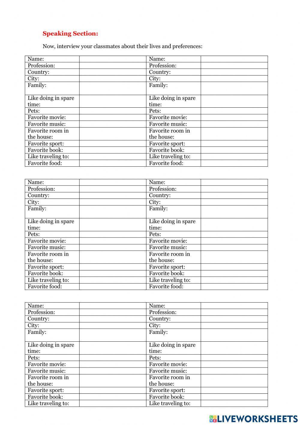 Introducing yourself