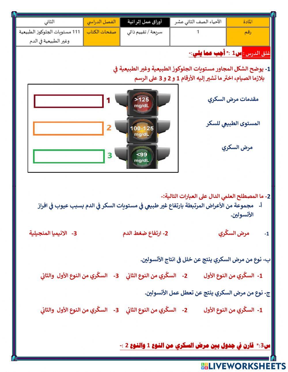 مستويات السكر الطبيعية وغير الطبيعية