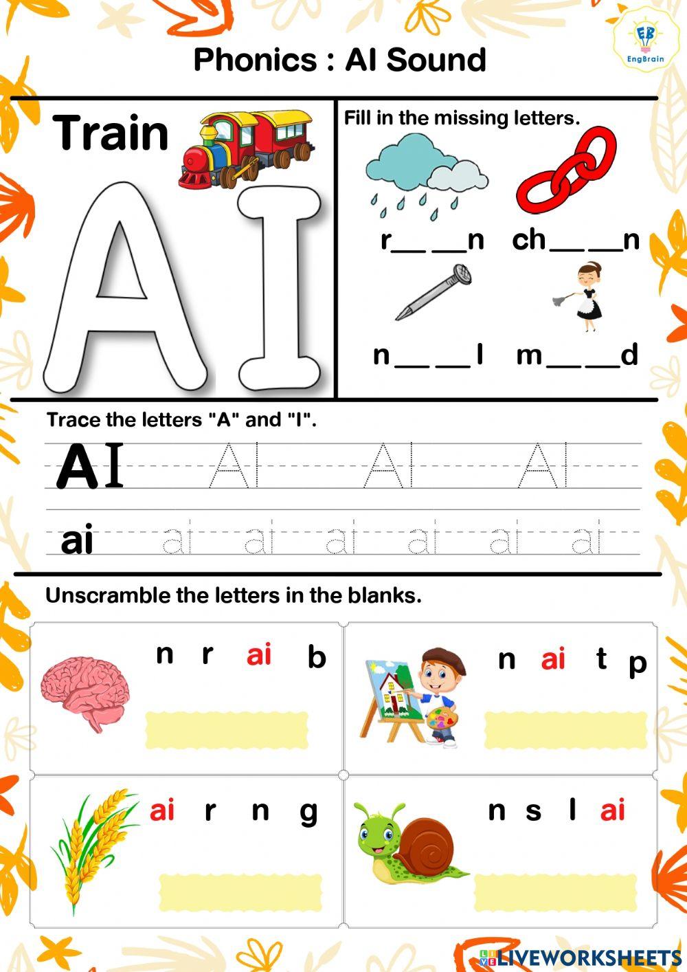 Phonic :AI Sound worksheet | Live Worksheets