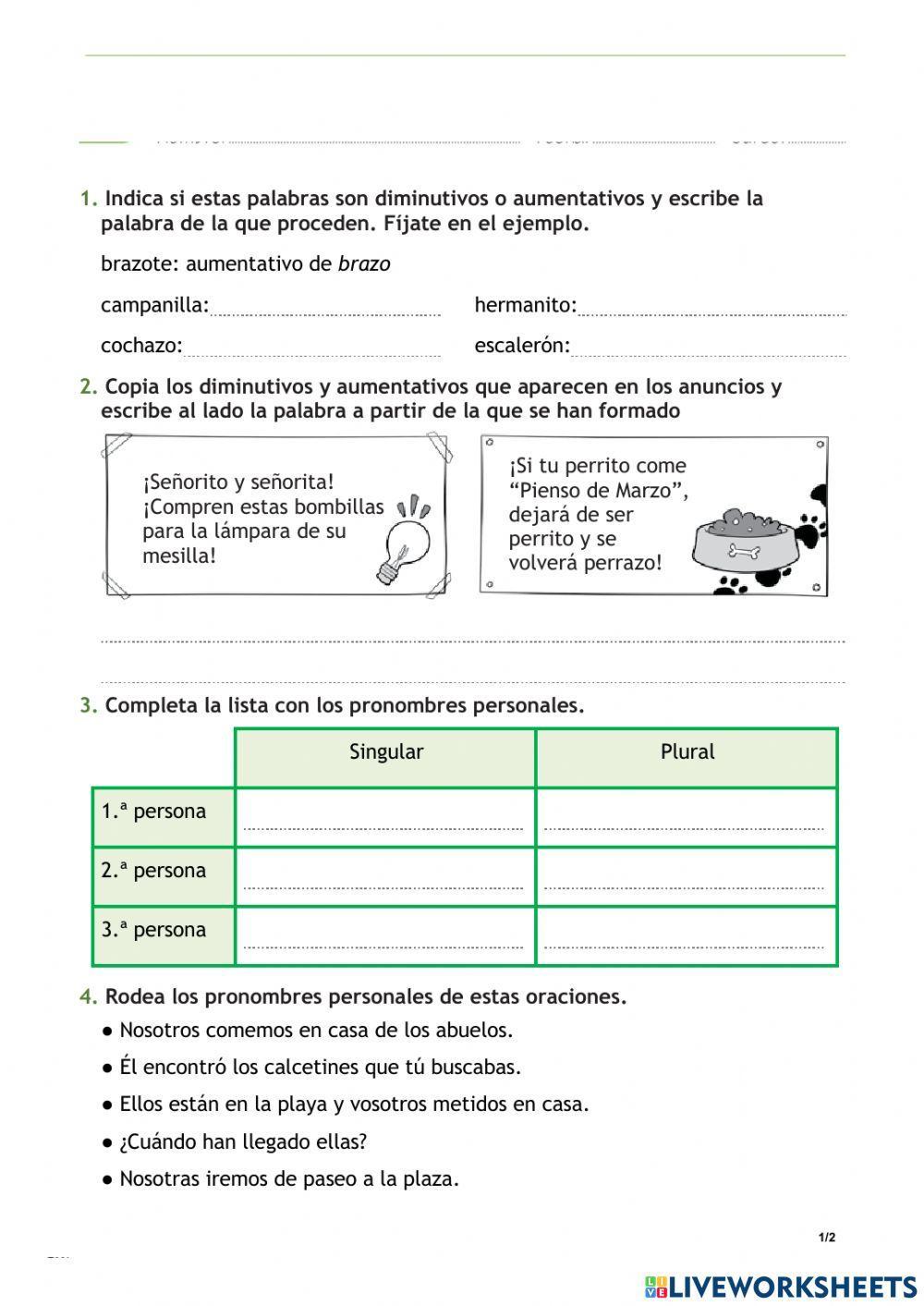Repasa y comprueba lo aprendido Tema 7. Tercero