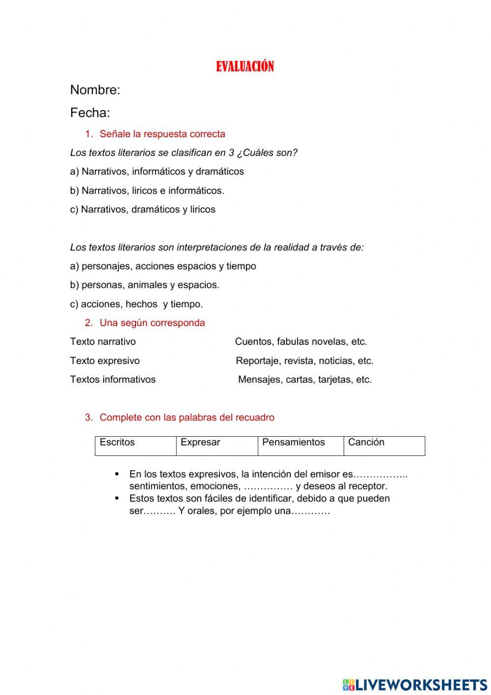 Algunos tipos de textos