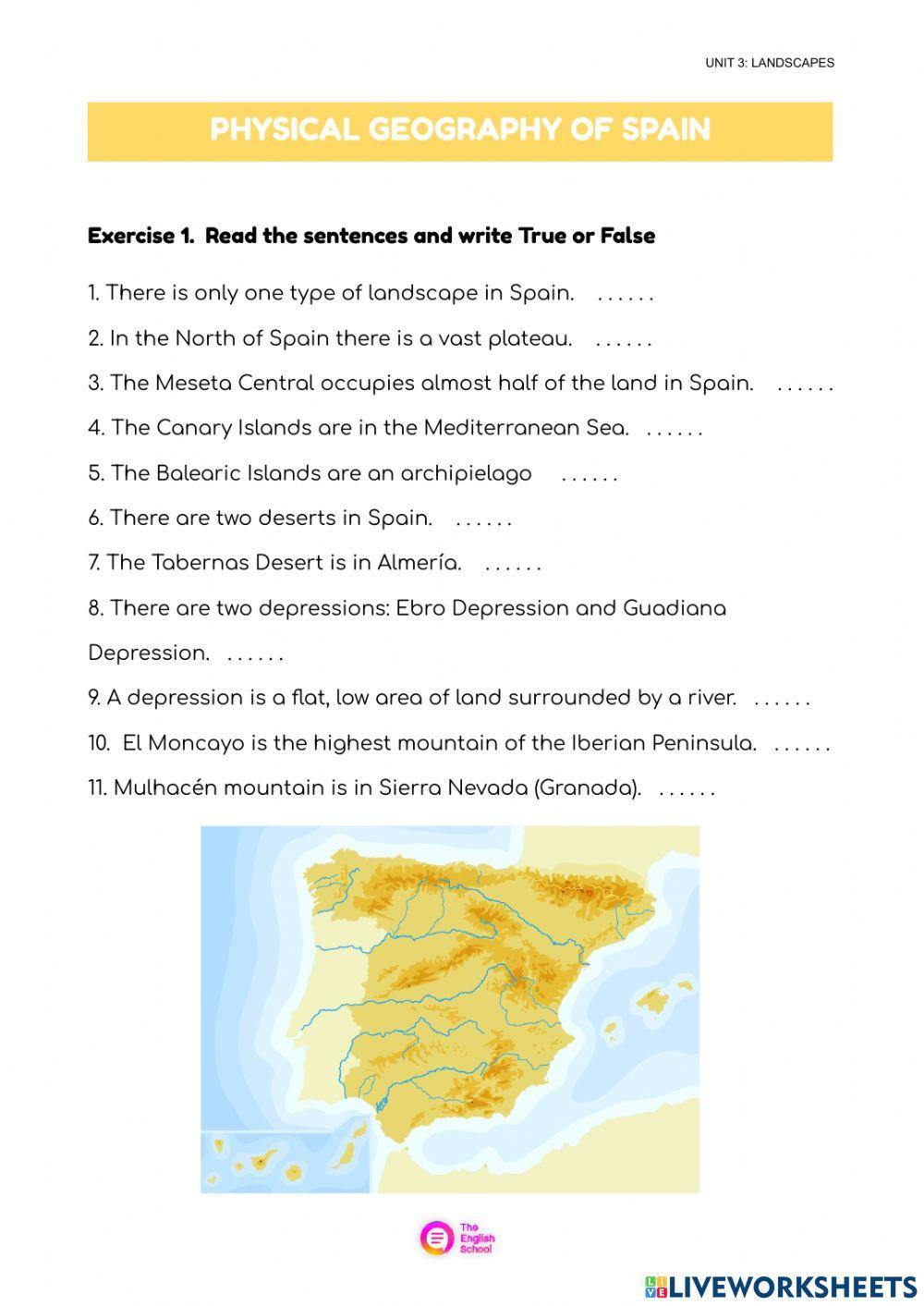 physical-geography-of-spain-worksheet-live-worksheets