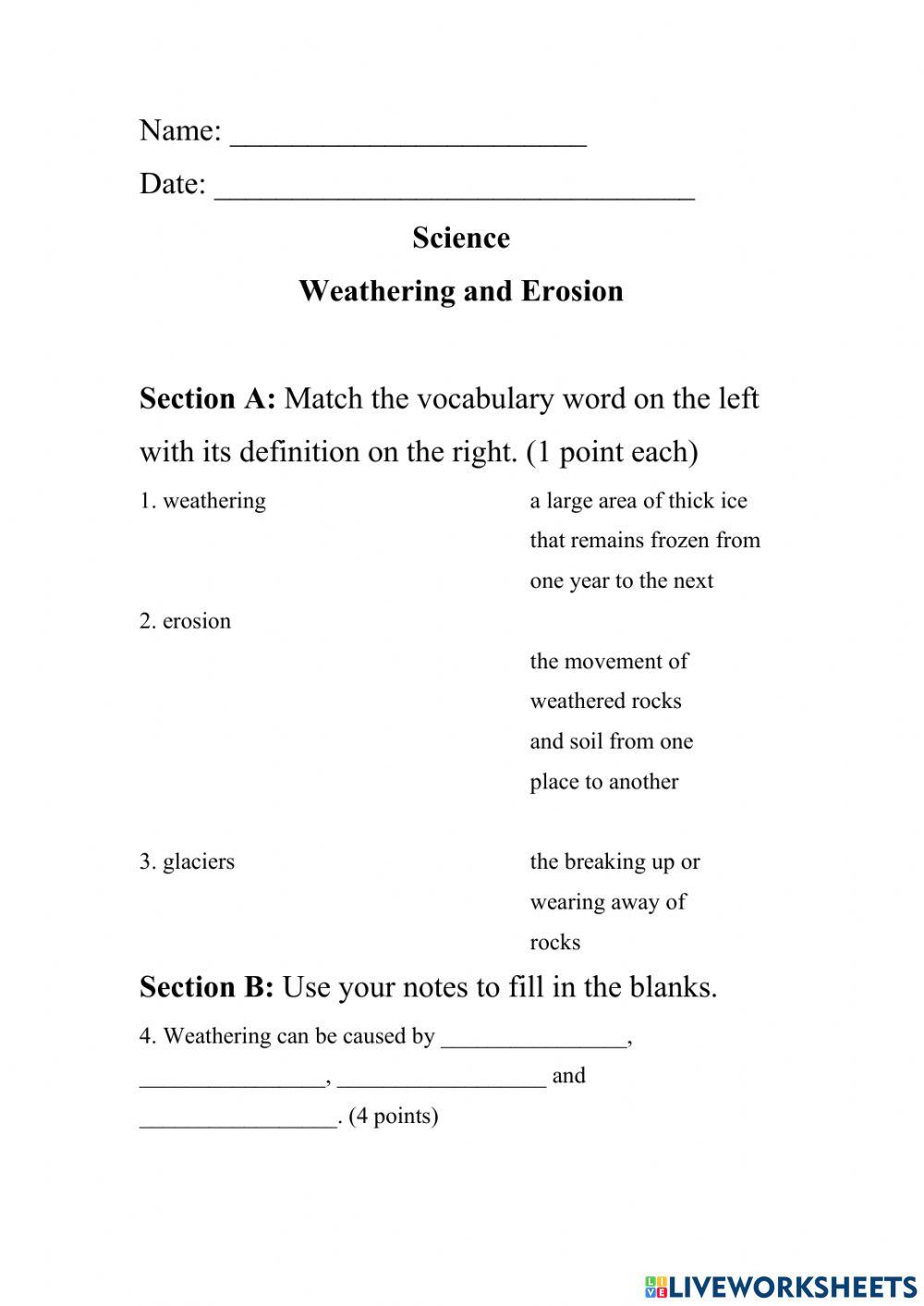 Weathering and Erosion