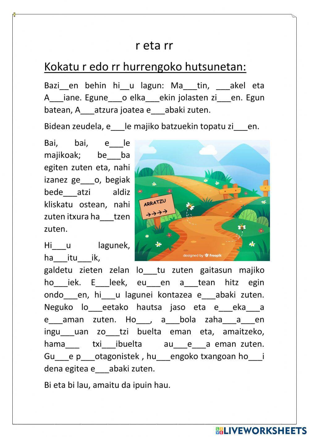 R eta rr lantzeko ariketa