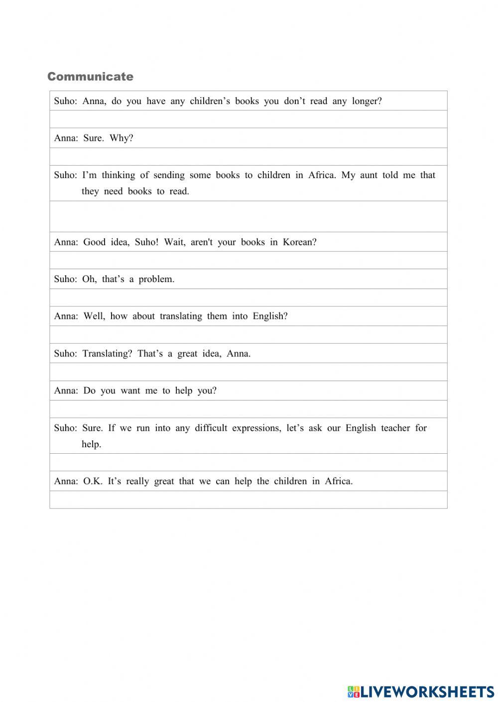 MiraeN G3L1 L-S worksheets