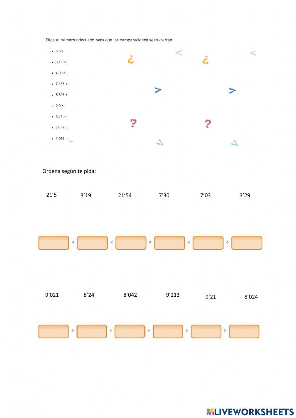 Repaso de números decimales