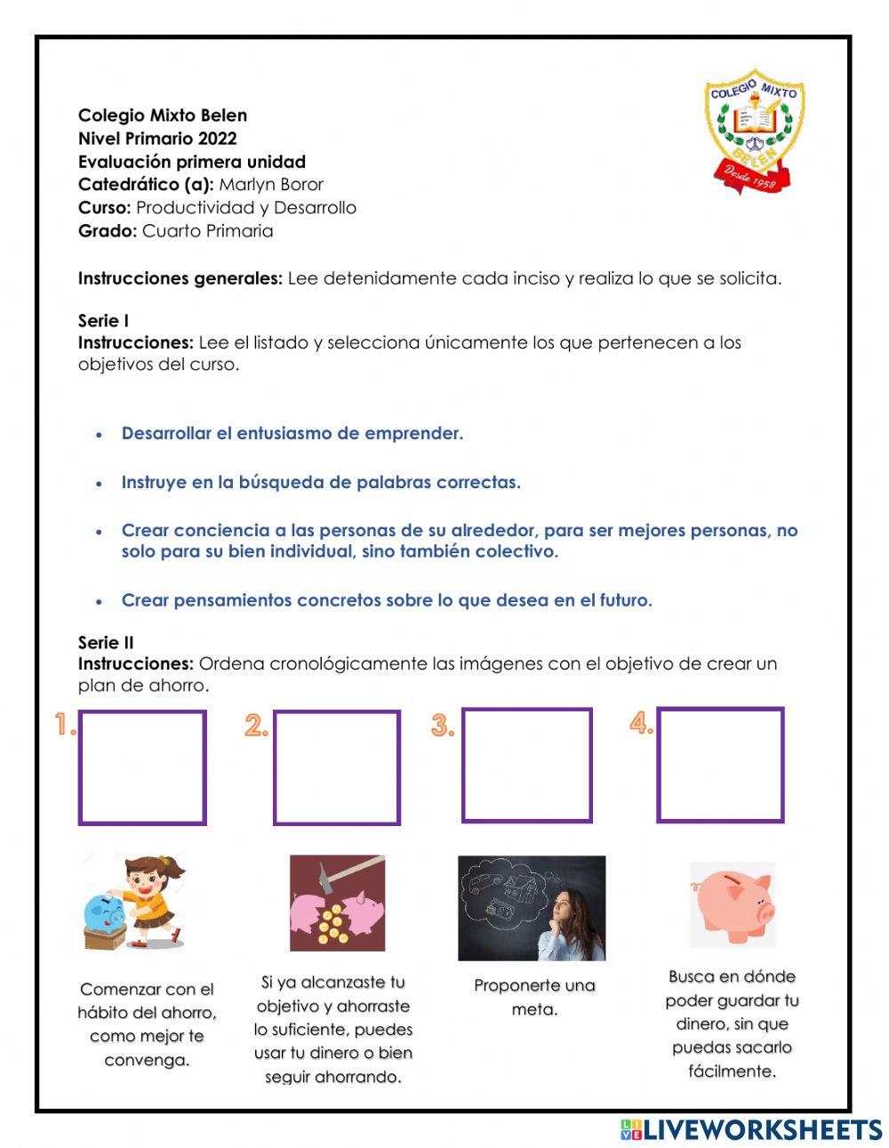 Evaluación Primer Bimestre-P yD