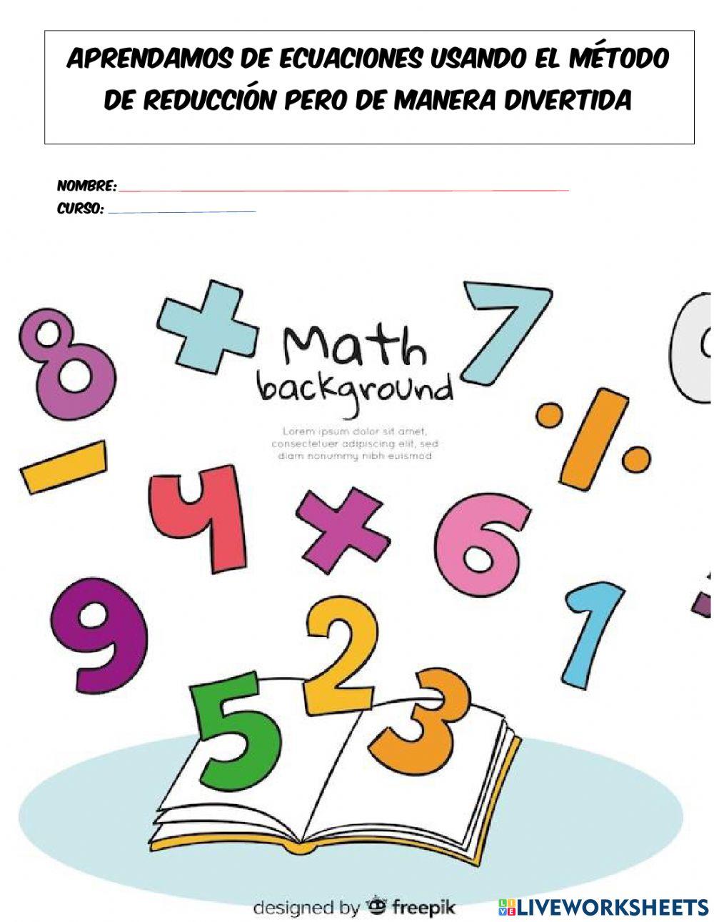 Ecuaciones método de reducción