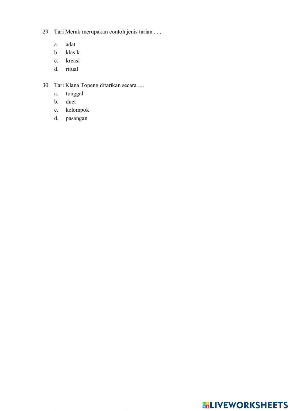 Latihan PTS Kelas 6 tema 6