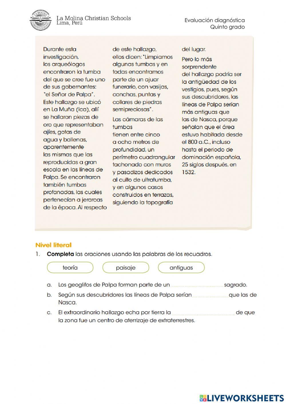 Comprensión de texto