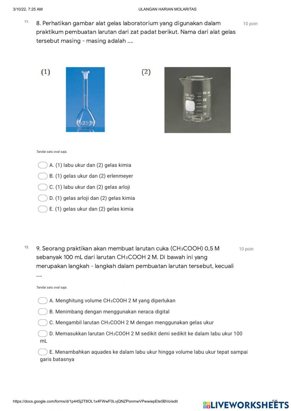 Ulangan Harian Kimia