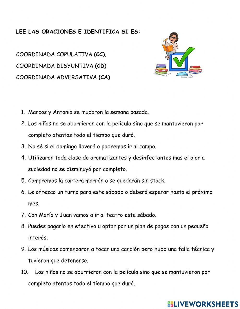 Oraciones coordinadas