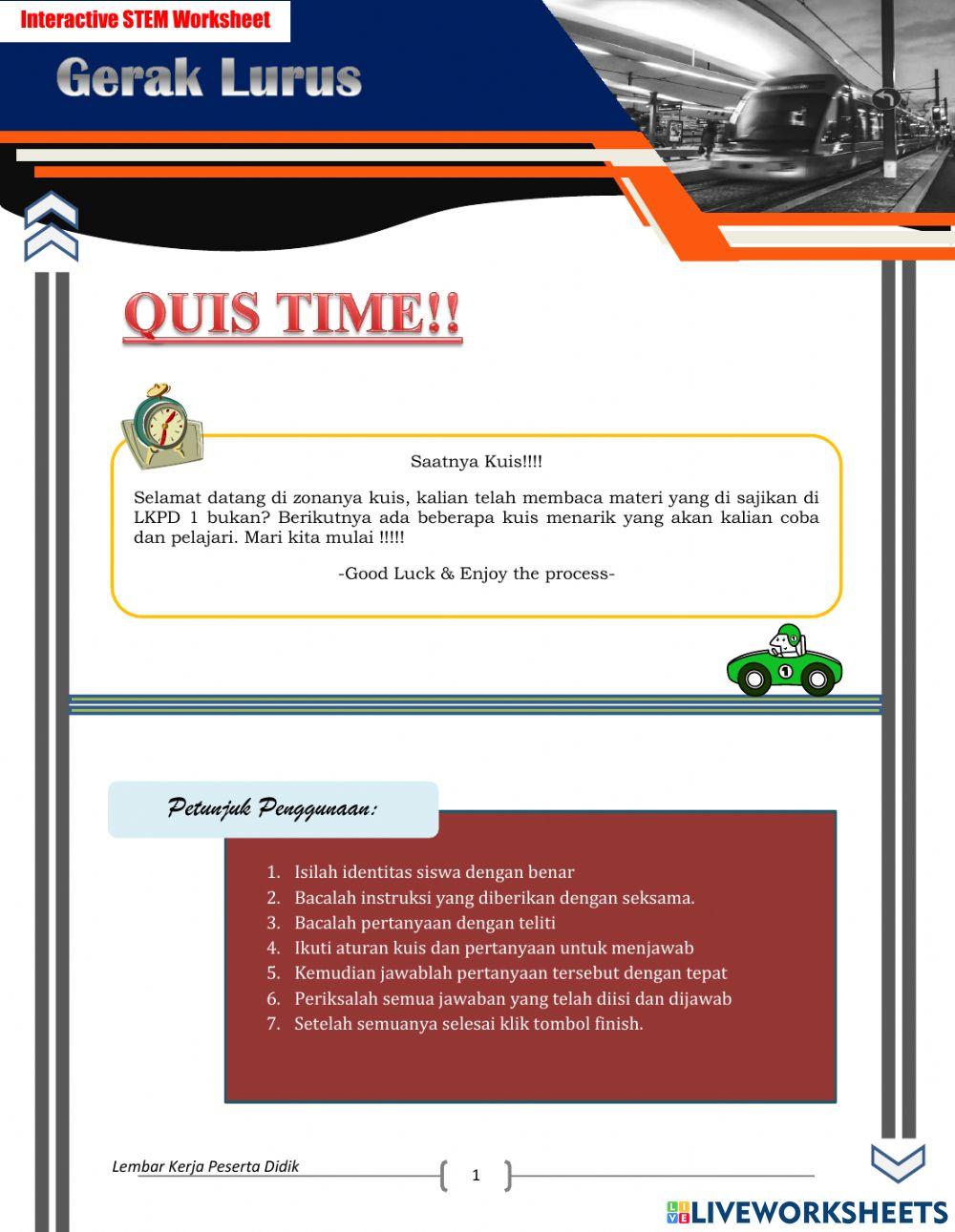 LKPD BESARAN DALAM GERAK LURUS (QUIS TIME)