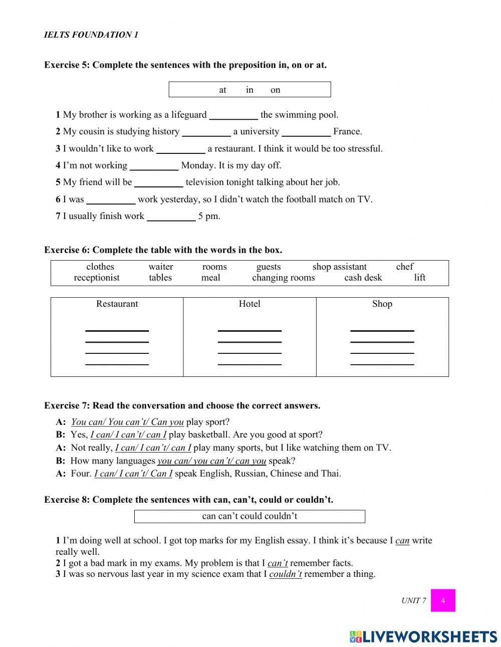 Minhdset for IELTS foundation Unit 7
