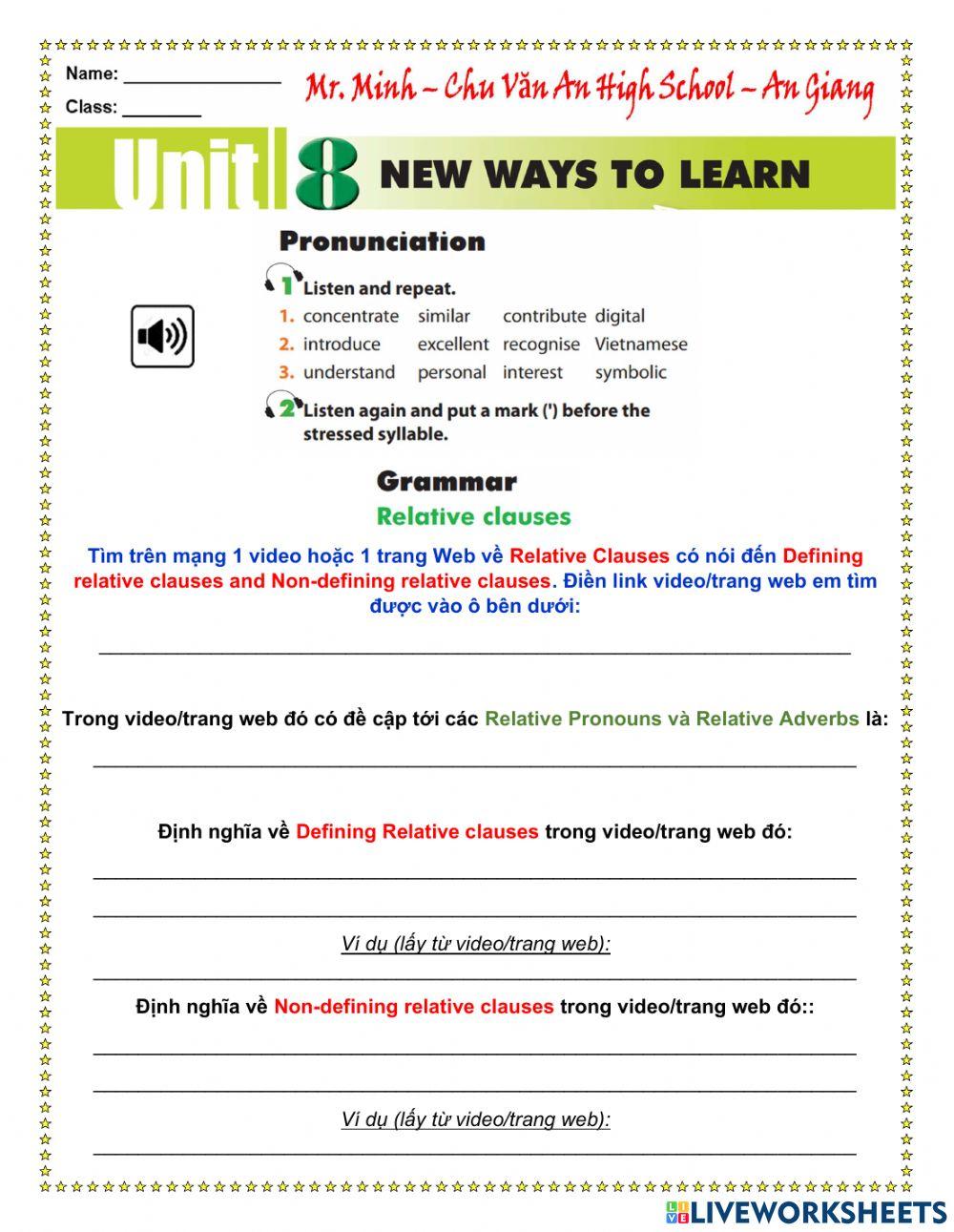 English 10 - Getting Started and Language