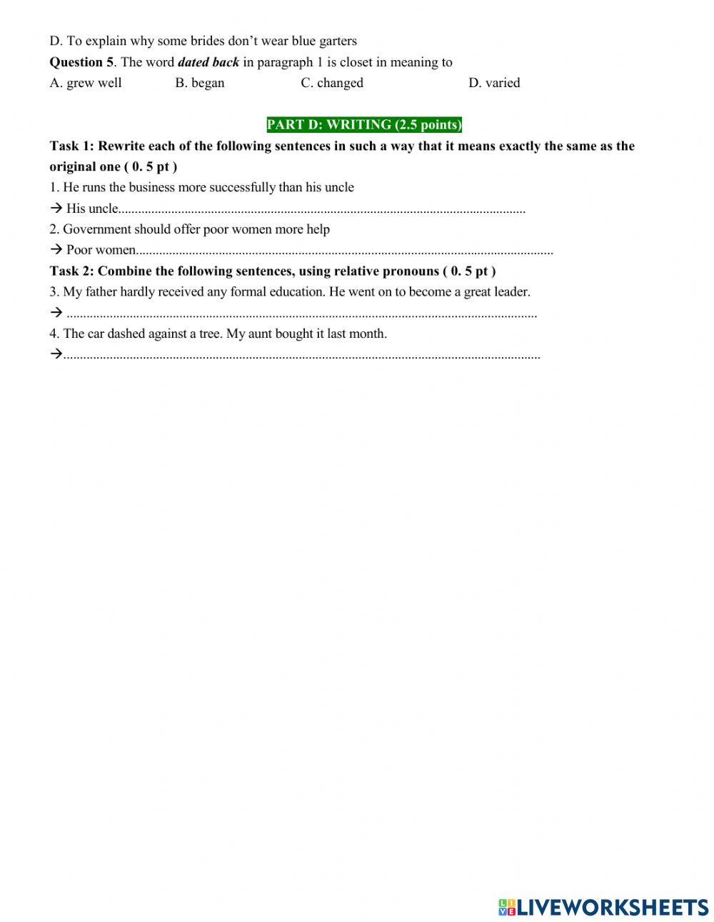 Review Unit 6.7.8 English 10