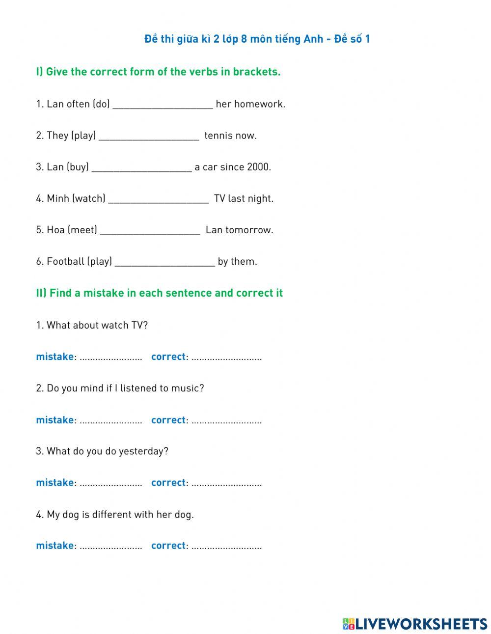 G8 - Thi giữa kỳ 2 - đề 1