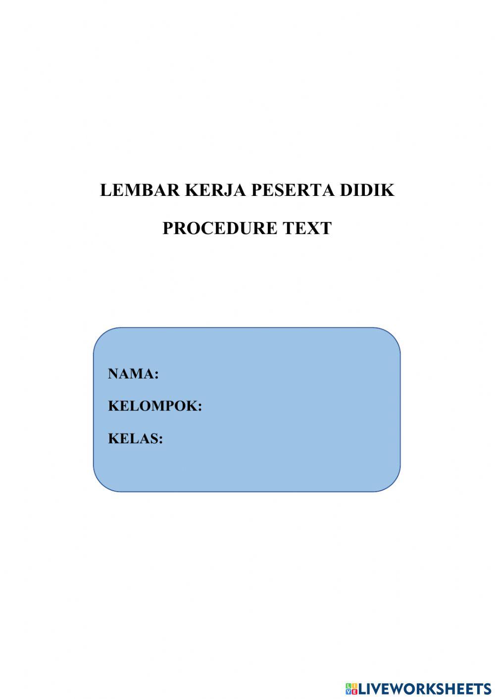 Lkpd english procedure text