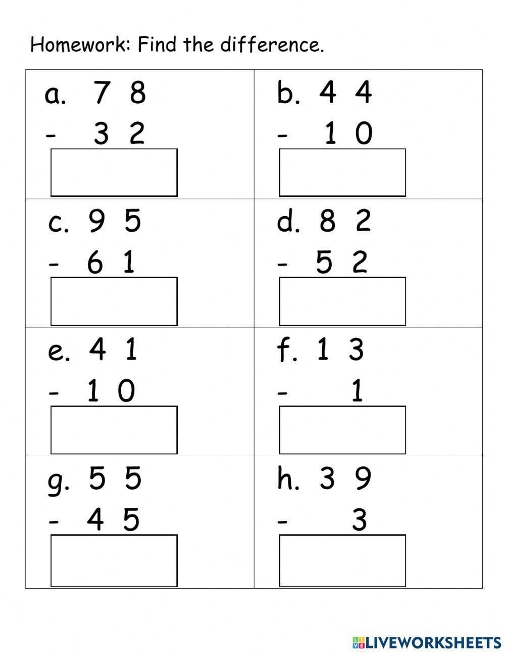 2-Digits Subtraction
