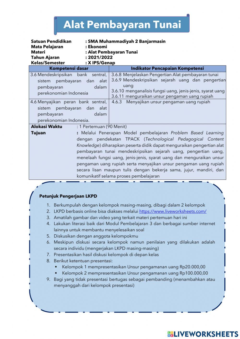 Alat Pembayaran Tunai set 3