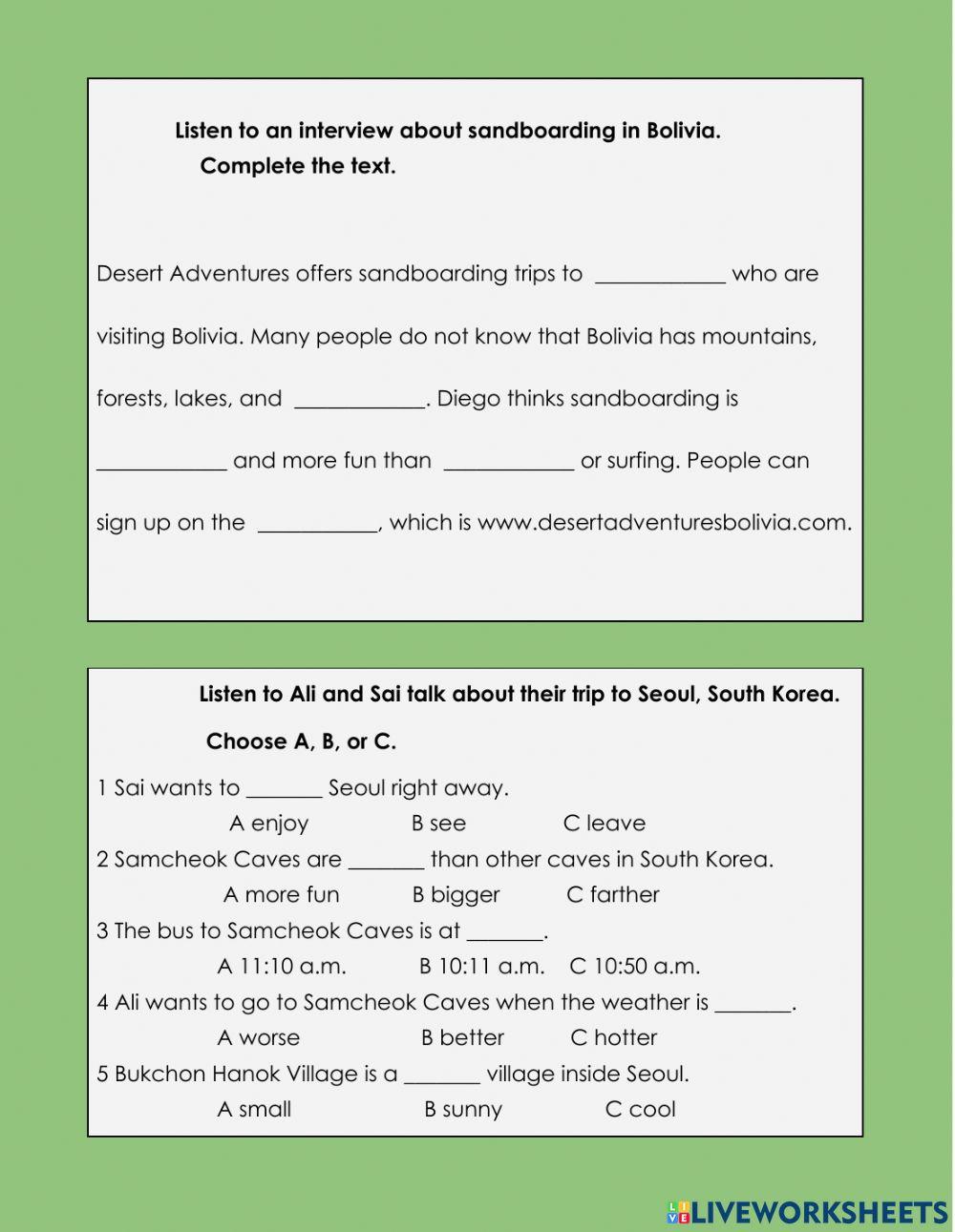 Listening comprehension a1