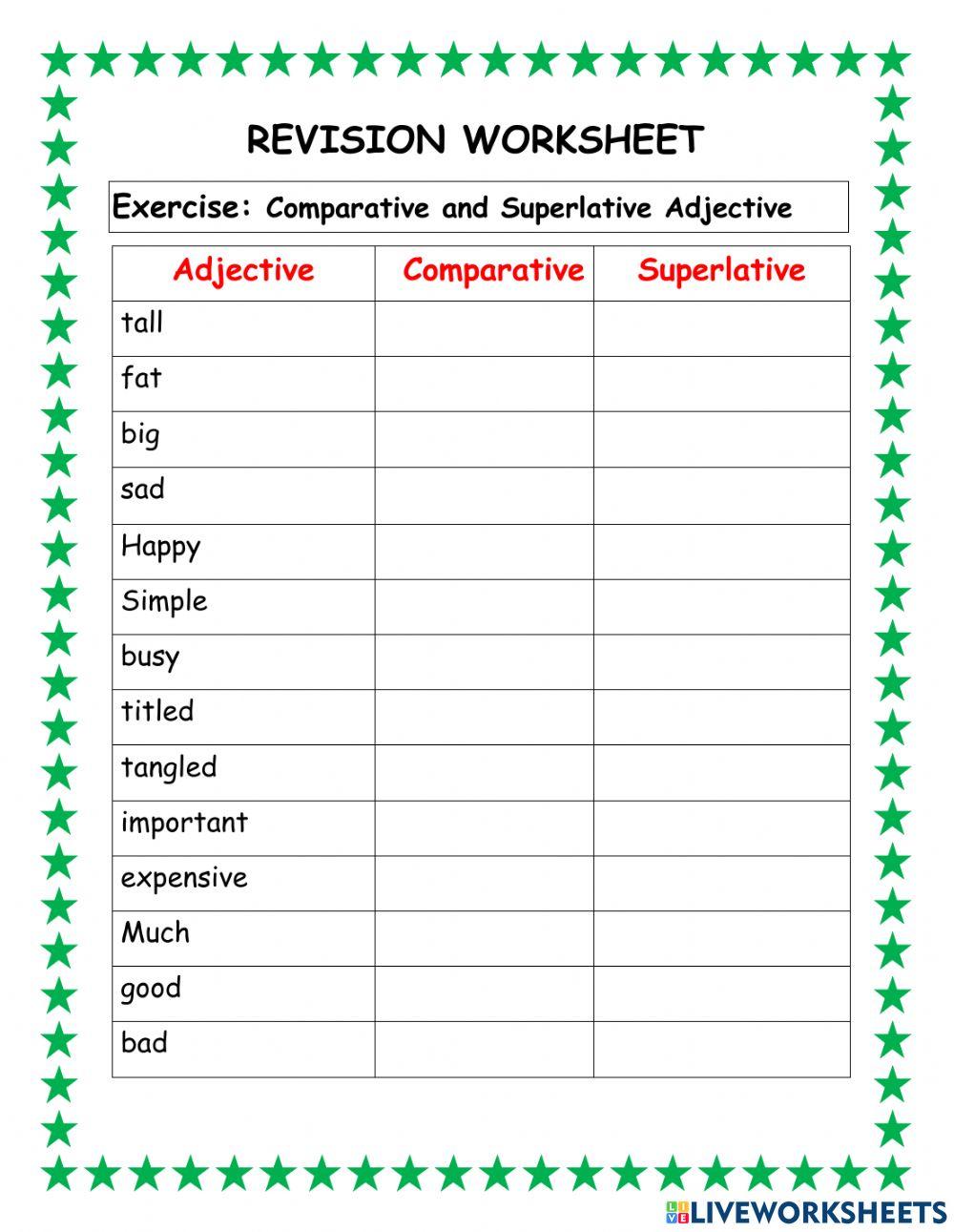 comparative and superlative adjectives