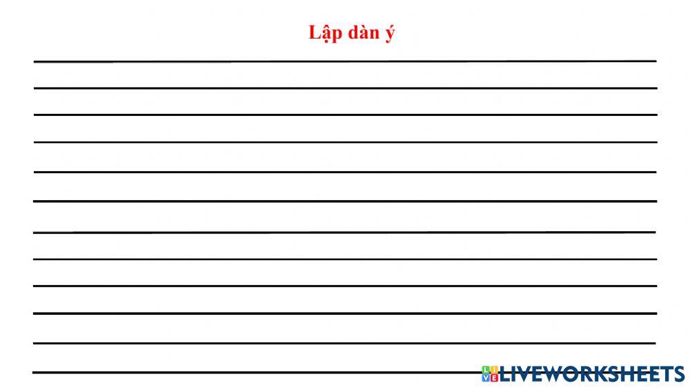 Tlv lập dàn ý tả đồ vật